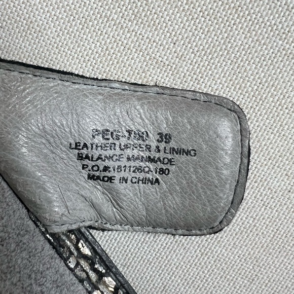 Alegria Peggy Black Pewter Mosaic Leather Comfort Slide Metallic Women’s 39 - Picture 7 of 7